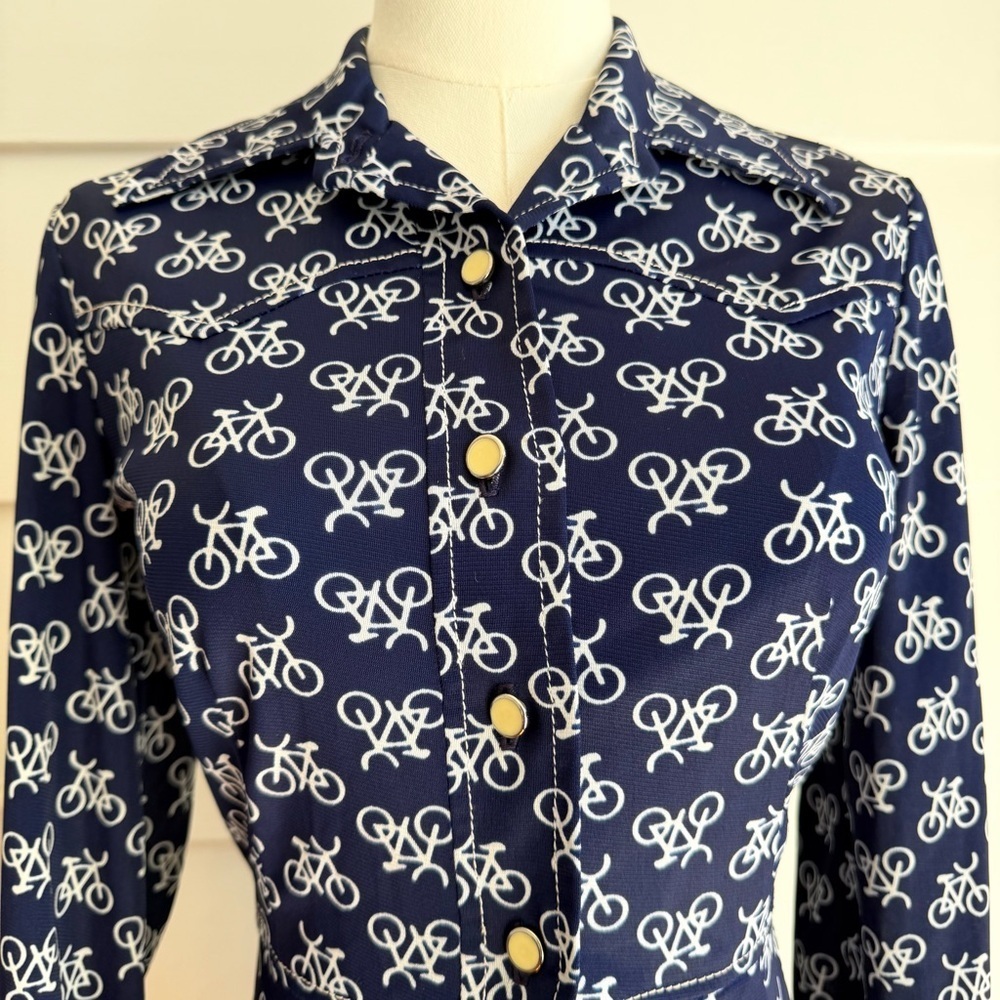 Vintage Bicycle Print Mini Dress by Apropos XS - Picture 3 of 9